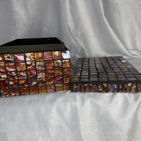 Vintage IMAX Orchid Mosaic Boxes - Set of 2 - Picture 5 of 16